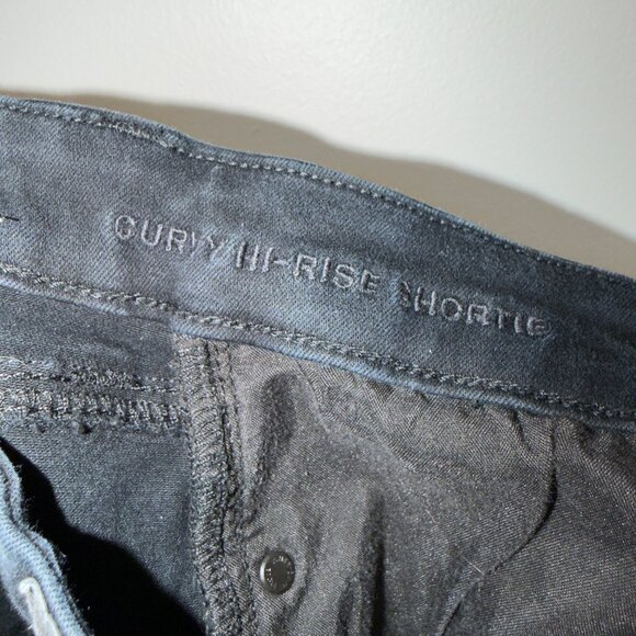 American Eagle Curvy High Rise Shortie Shorts Size 6 Black - Picture 4 of 6